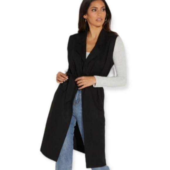 Zara Faux Suede Long Vest! Size S - Picture 11 of 12